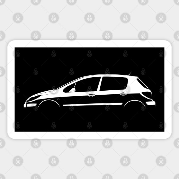 Peugeot 307 Silhouette Magnet by Car-Silhouettes